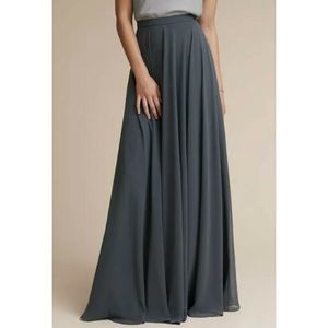 Jenny Yoo Hampton Skirt Size 4 Blue Gray Maxi NEW
